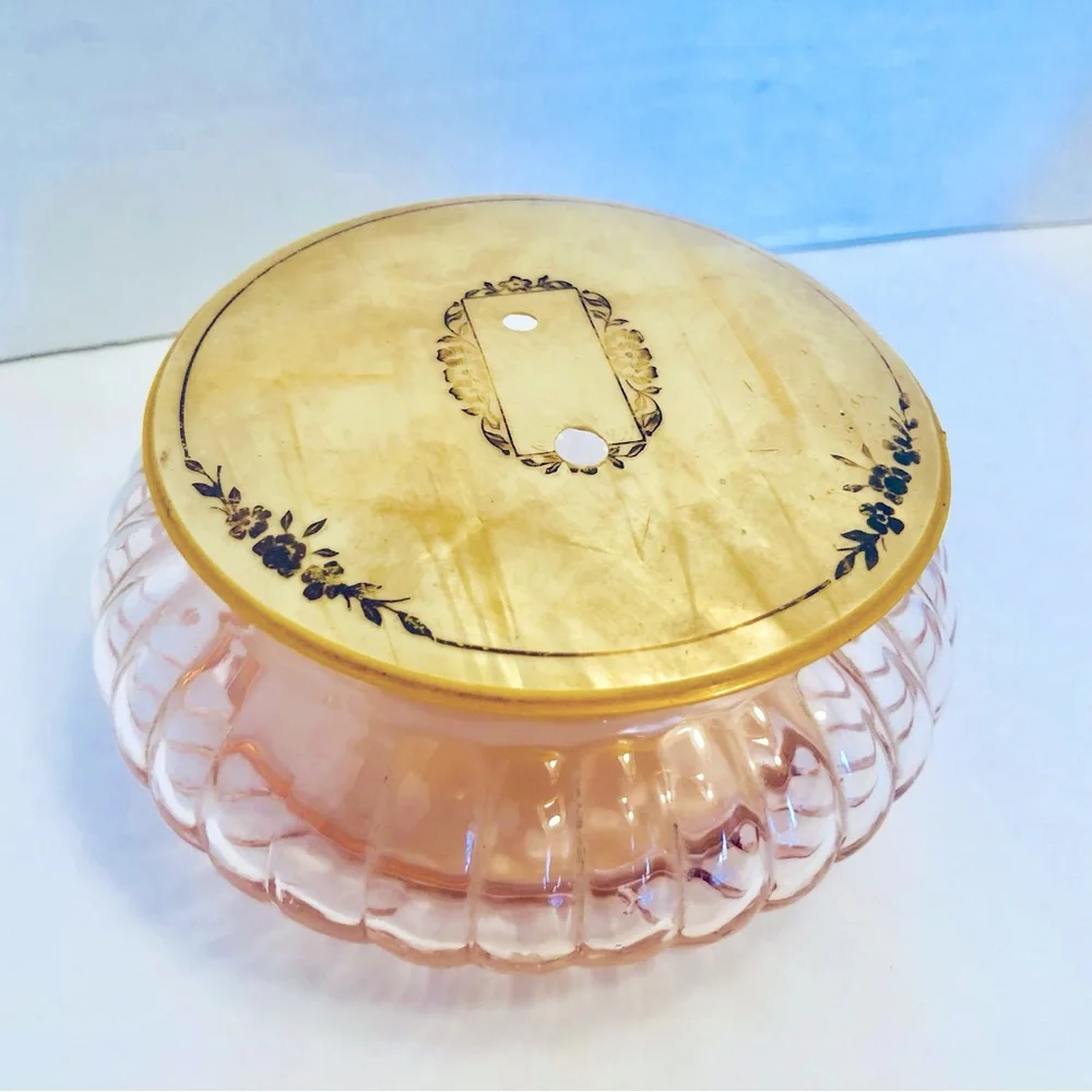 Vintage Vanity Dresser Set, Yellow Pyralin Celluloid/Bakelite, Hair Receiver &